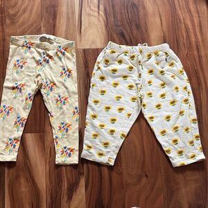 Bobo Choses Multicolor Floral leggings and Sunflower cozy drawstring pants